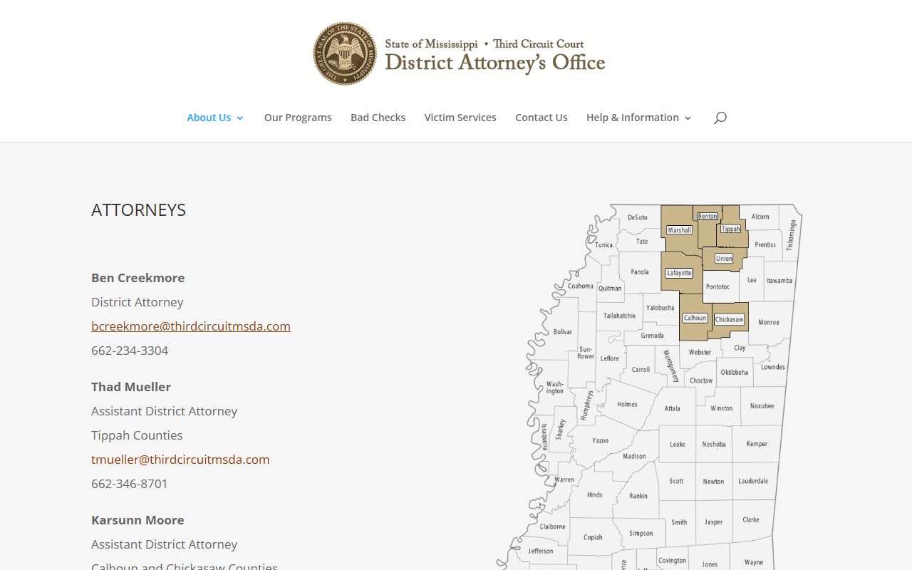 Third Circuit District Attorney staff who file Benton County arrest records and court charges