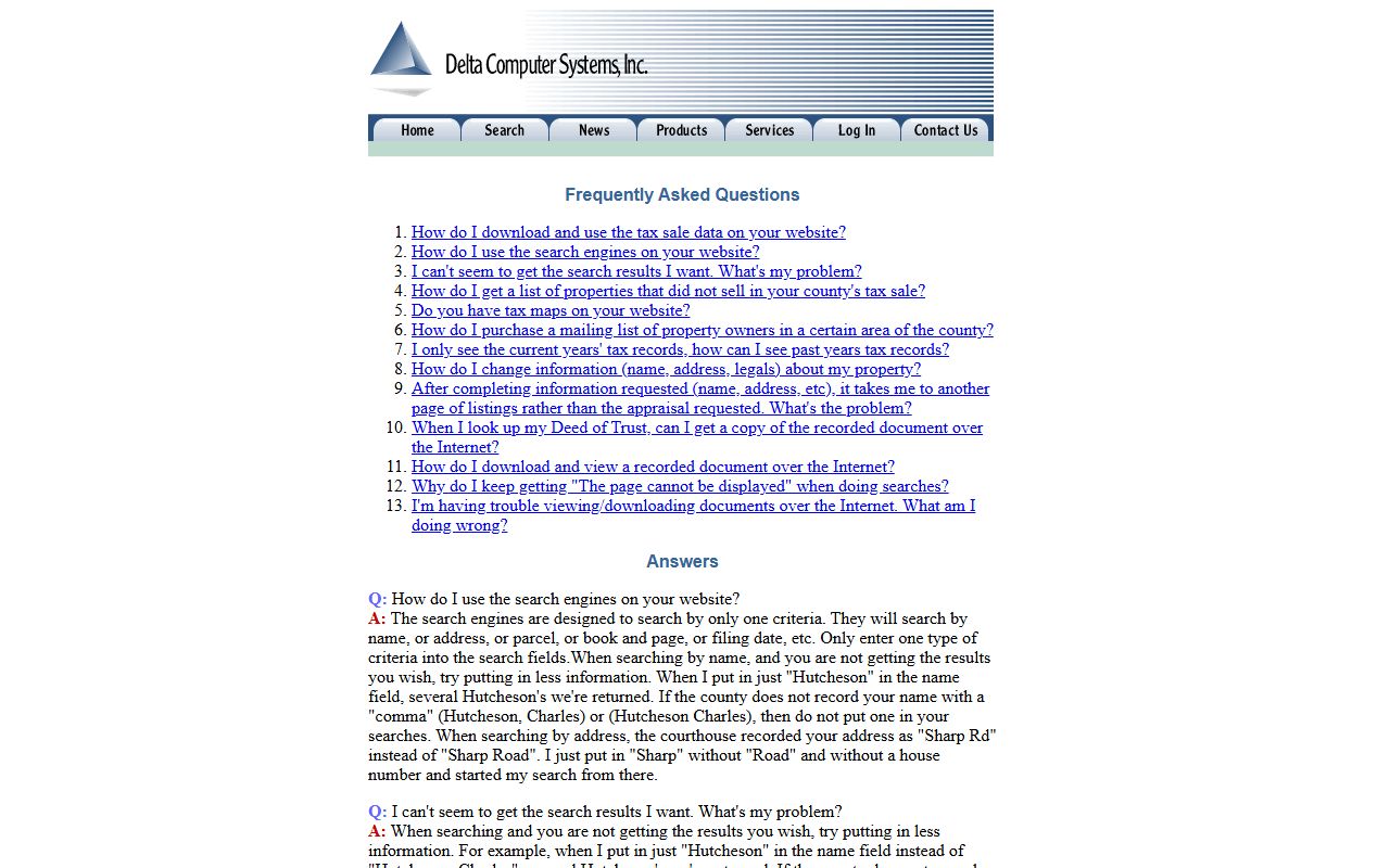 Delta Computer Systems FAQ with Benton County court records search tips