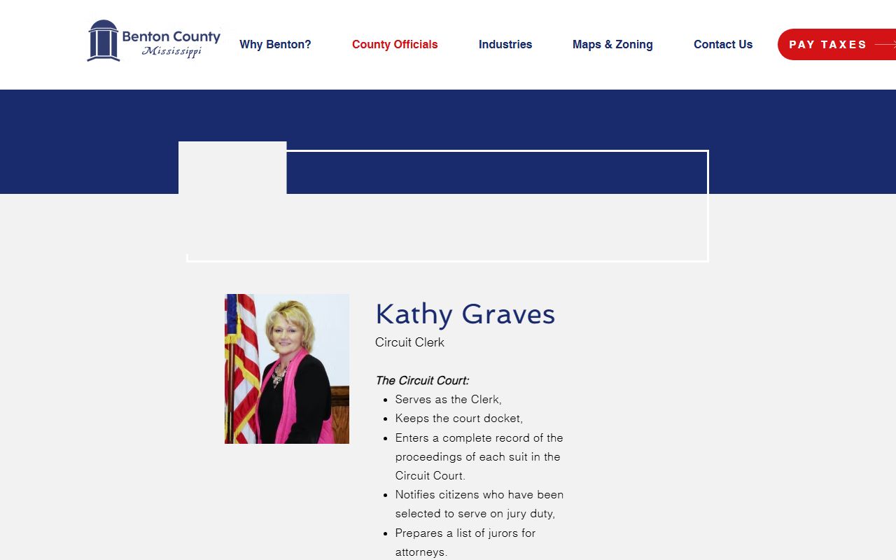Benton County Circuit Clerk page for court records